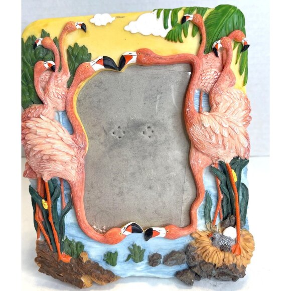 Pink Flamingo Photo Frame 3D Picture Flock Tropical Family Beach Cruise Vacation - Picture 10 of 10